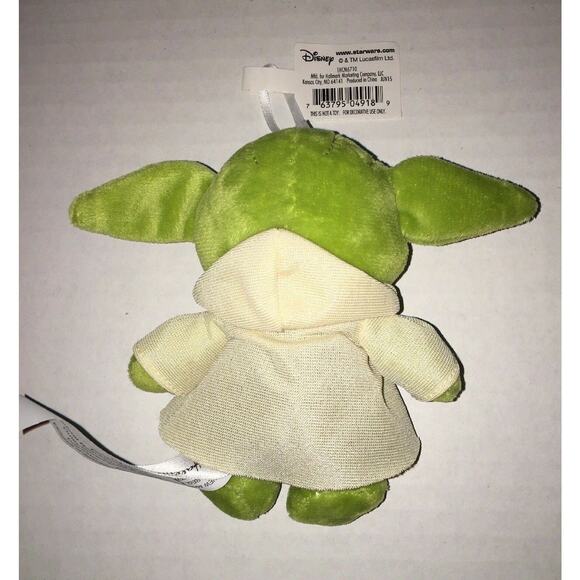 New Hallmark Disney Star Wars Plush Green Yoda Christmas Holiday Hang Ornament - Picture 2 of 3